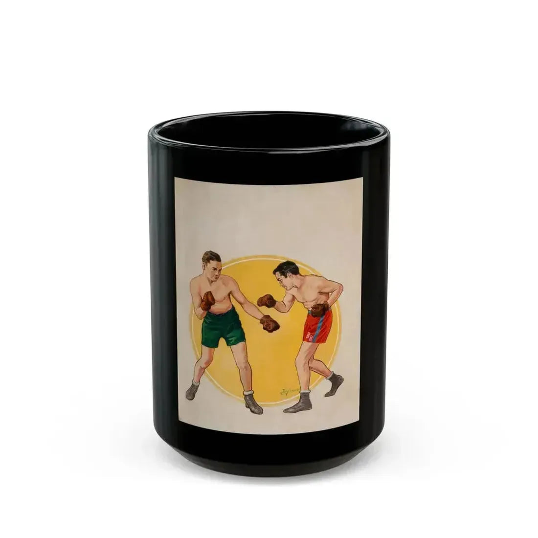 Boxing illustrations (3) - Black Coffee Mug 15oz - Go Mug Yourself