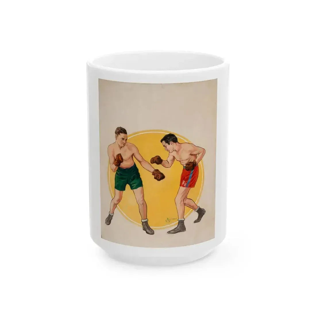 Boxing illustrations (3) - White Coffee Mug 15oz - Go Mug Yourself
