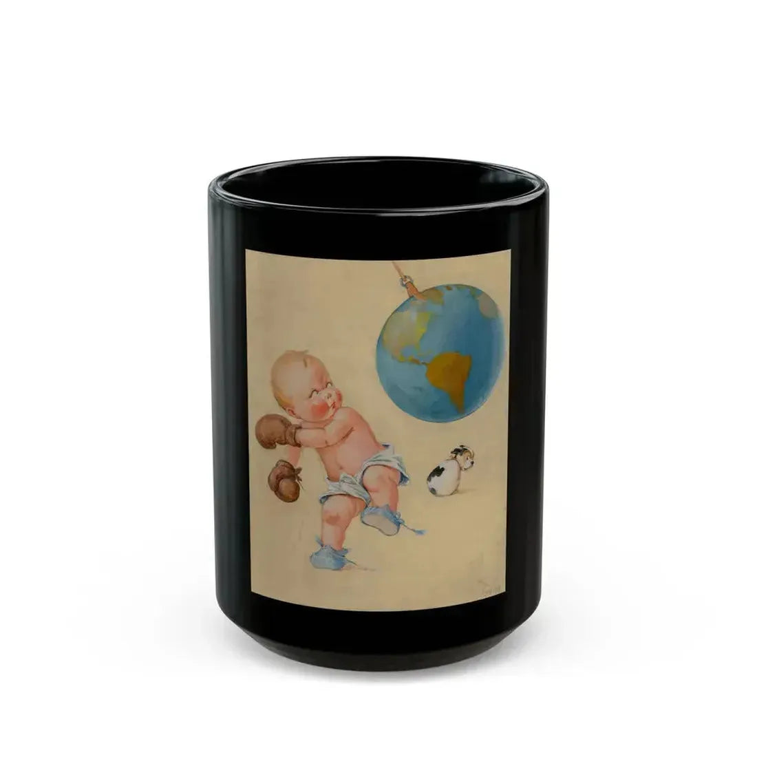 Boxing the World - Black Coffee Mug 15oz - Go Mug Yourself