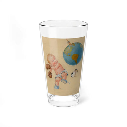 Boxing the World (Magazine Illustration) Pint Glass 16oz-16oz-Go Mug Yourself