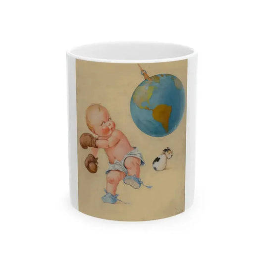 Boxing the World - White Coffee Mug 11oz - Go Mug Yourself