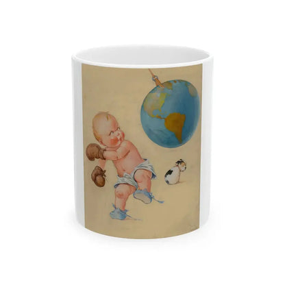 Boxing the World - White Coffee Mug 11oz - Go Mug Yourself