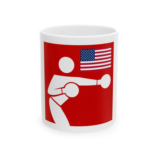 Boxingicon US (United States) White Coffee Mug 11oz - Go Mug Yourself