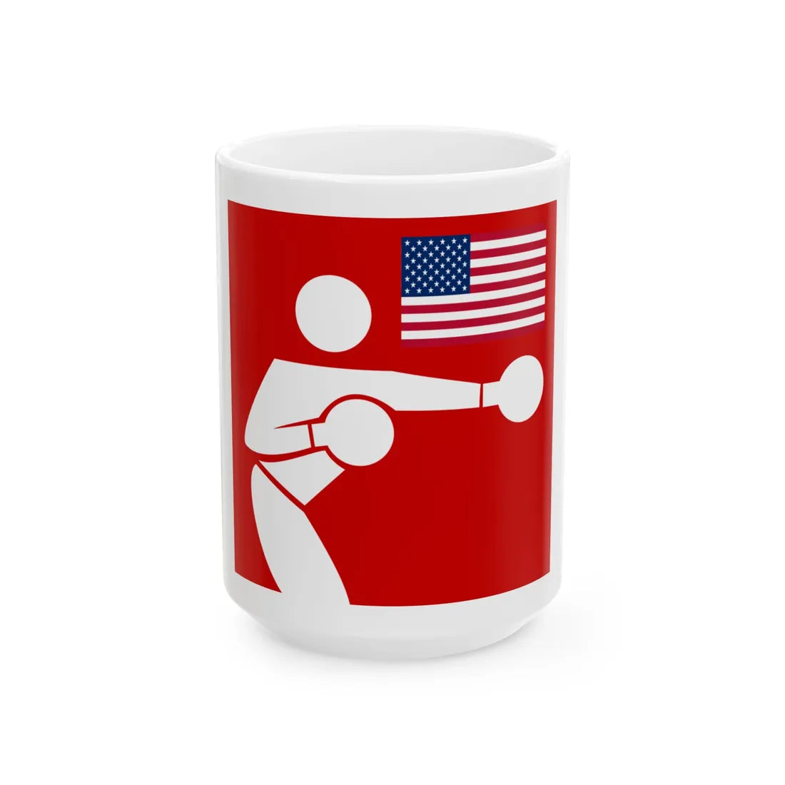 Boxingicon US (United States) White Coffee Mug 15oz - Go Mug Yourself