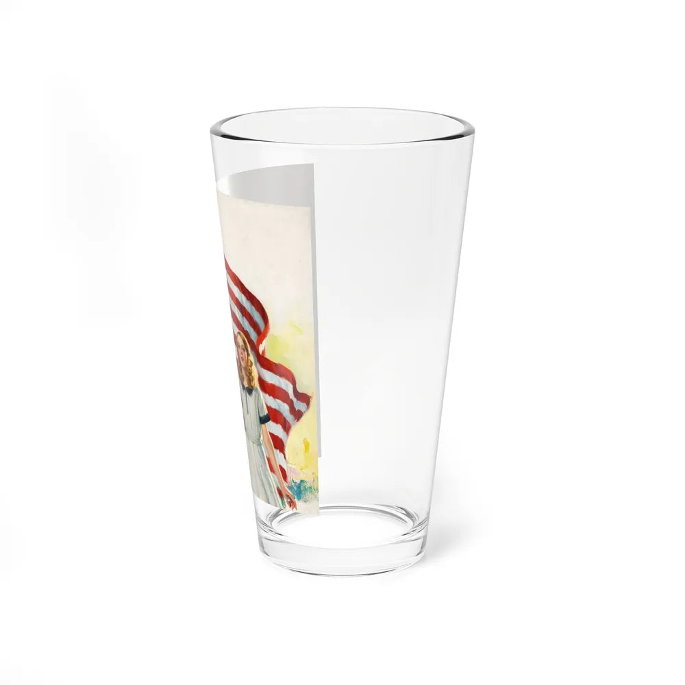 Boy and Girl with American Flag (Magazine Illustration) Pint Glass 16oz-Go Mug Yourself