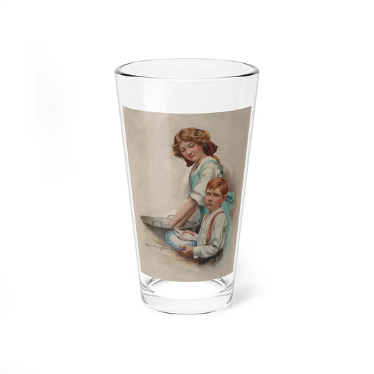 Boy Drying Dishes, The Saturday Evening Post cover, October 18, 1913 (Magazine Illustration) Pint Glass 16oz-16oz-Go Mug Yourself