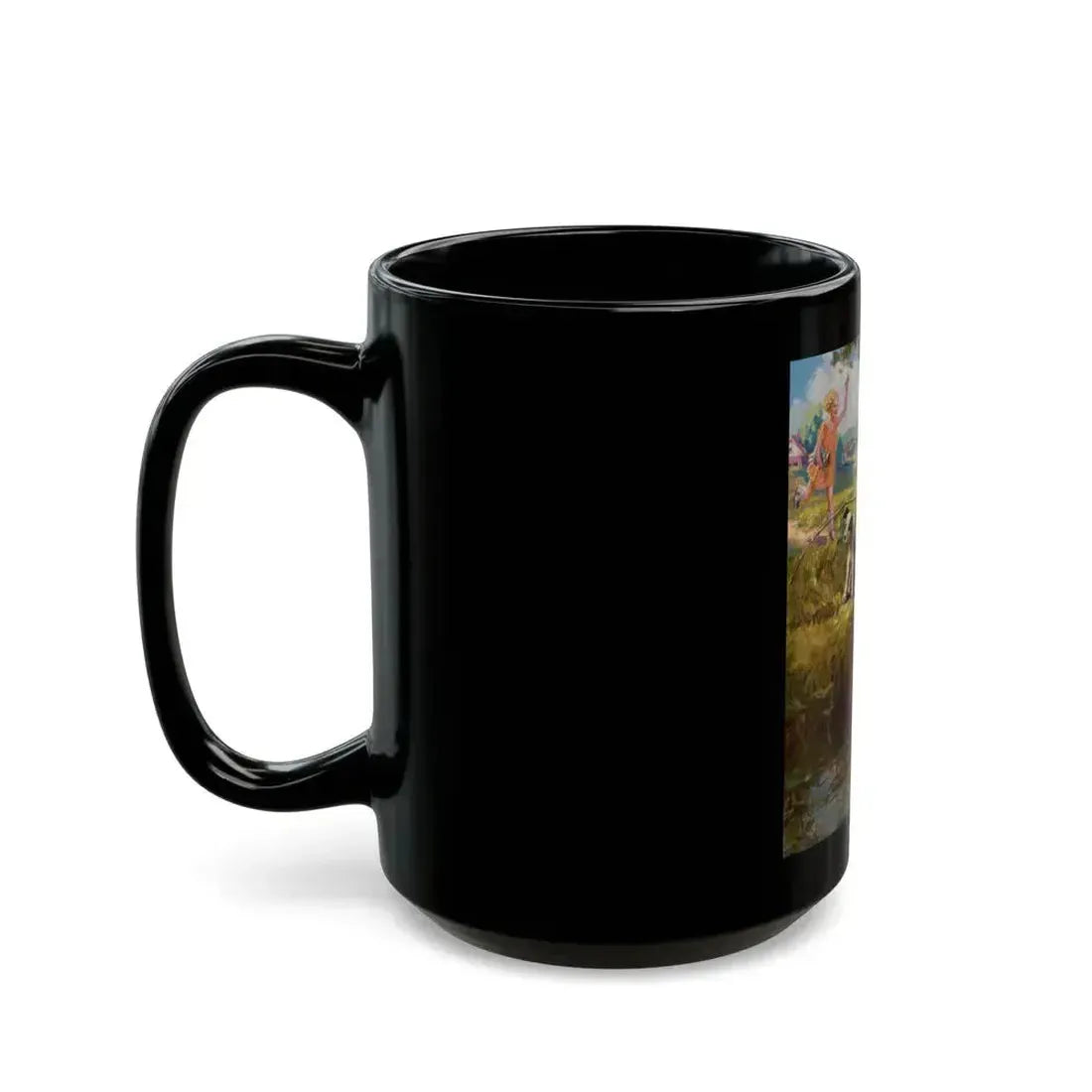 Boy Fishing - Black Coffee Mug - Go Mug Yourself