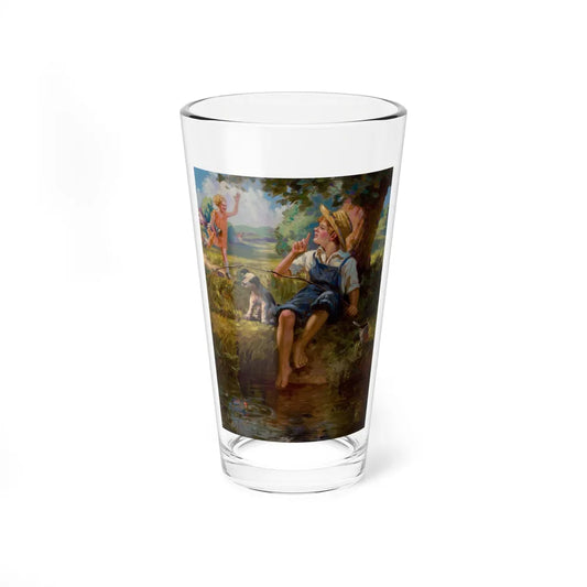 Boy Fishing (Magazine Illustration) Pint Glass 16oz-16oz-Go Mug Yourself