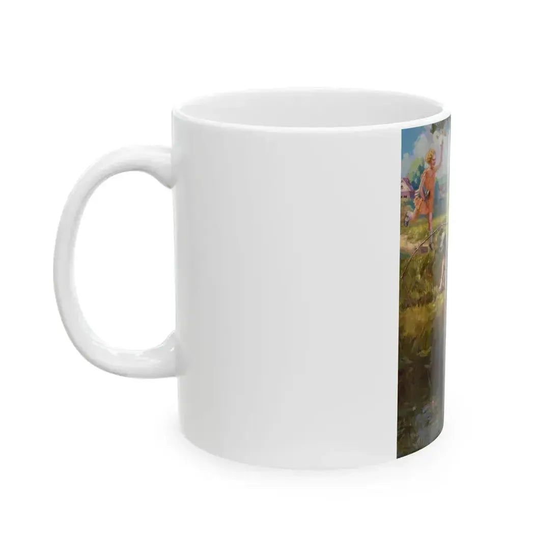 Boy Fishing - White Coffee Mug - Go Mug Yourself