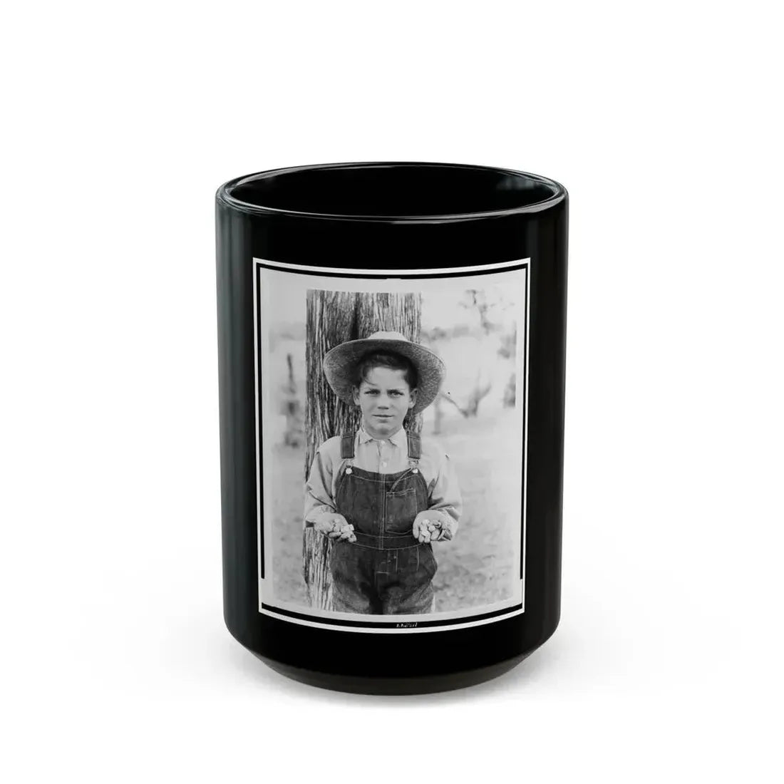 Boy Holding Union And Confederate Bullets, Perryville Battlefield, Perryville, Boyle County, Kentucky (U.S. Civil War) Black Coffee Mug 15oz - Go Mug Yourself