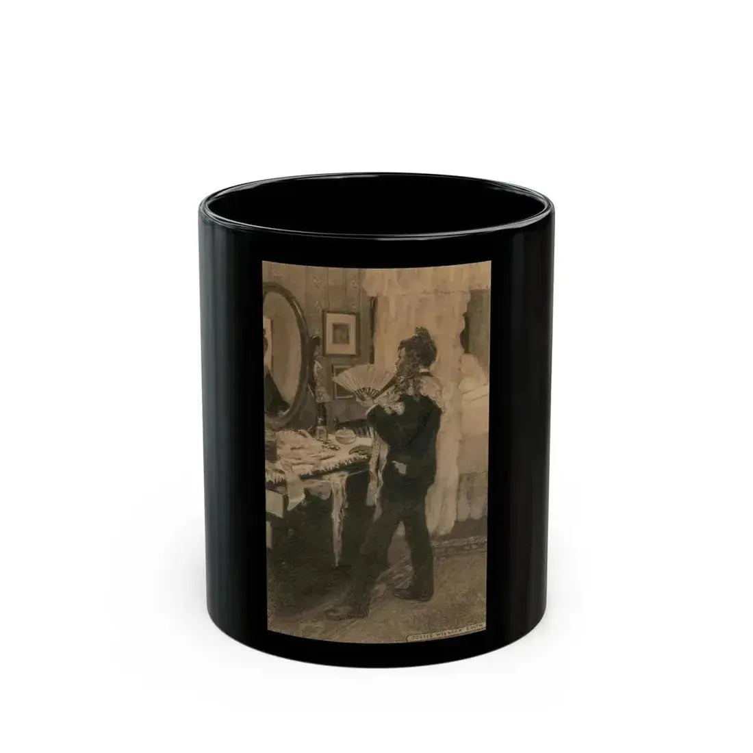 Boy Playing Dress-Up, story illustration - Black Coffee Mug 11oz - Go Mug Yourself