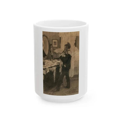 Boy Playing Dress-Up, story illustration - White Coffee Mug 15oz - Go Mug Yourself