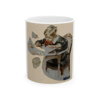 Boy's Letter to Santa, The Saturday Evening Post cover study, 1914 - White Coffee Mug 11oz - Go Mug Yourself