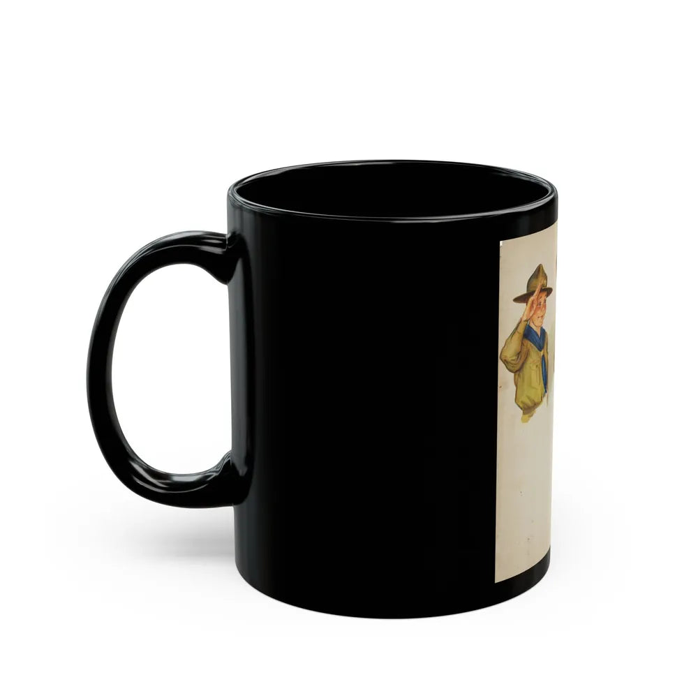 Boy Scout Illustration - Black Coffee Mug-Go Mug Yourself