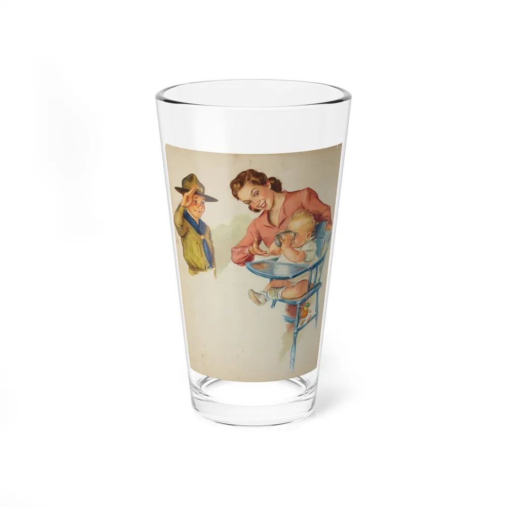 Boy Scout Illustration (Magazine Illustration) Pint Glass 16oz-16oz-Go Mug Yourself