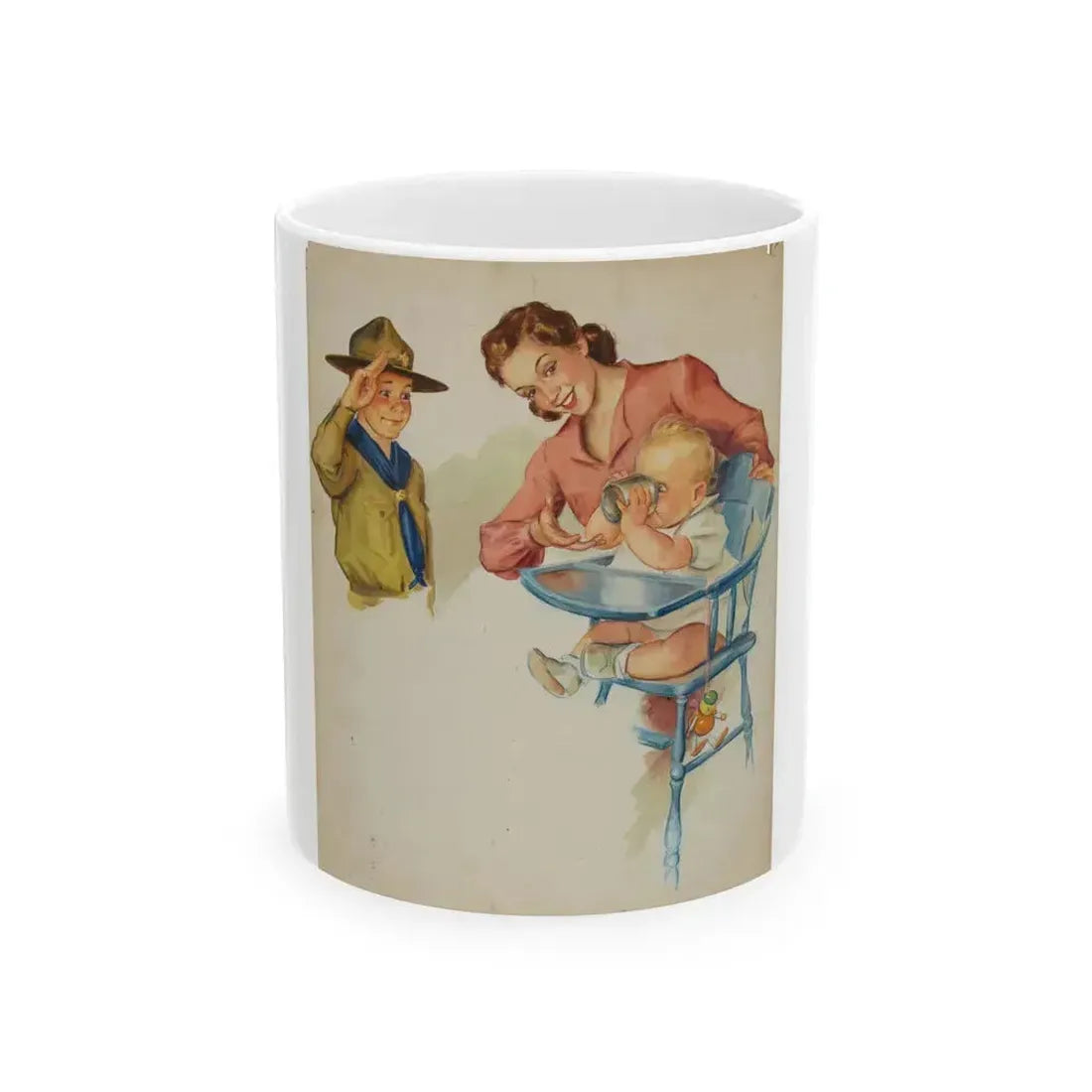 Boy Scout Illustration - White Coffee Mug 11oz - Go Mug Yourself