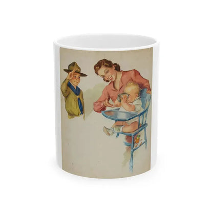 Boy Scout Illustration - White Coffee Mug 11oz - Go Mug Yourself