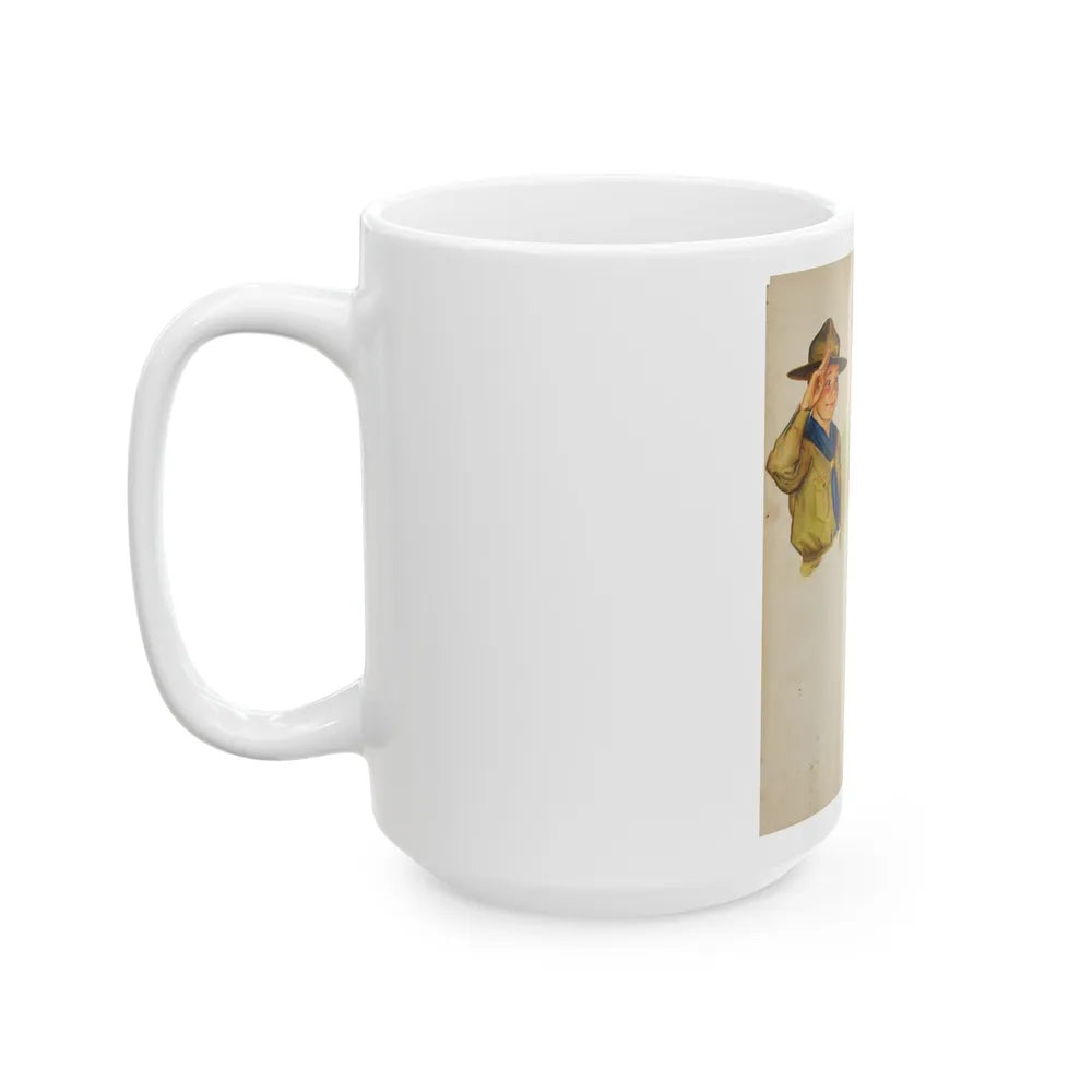 Boy Scout Illustration - White Coffee Mug-Go Mug Yourself