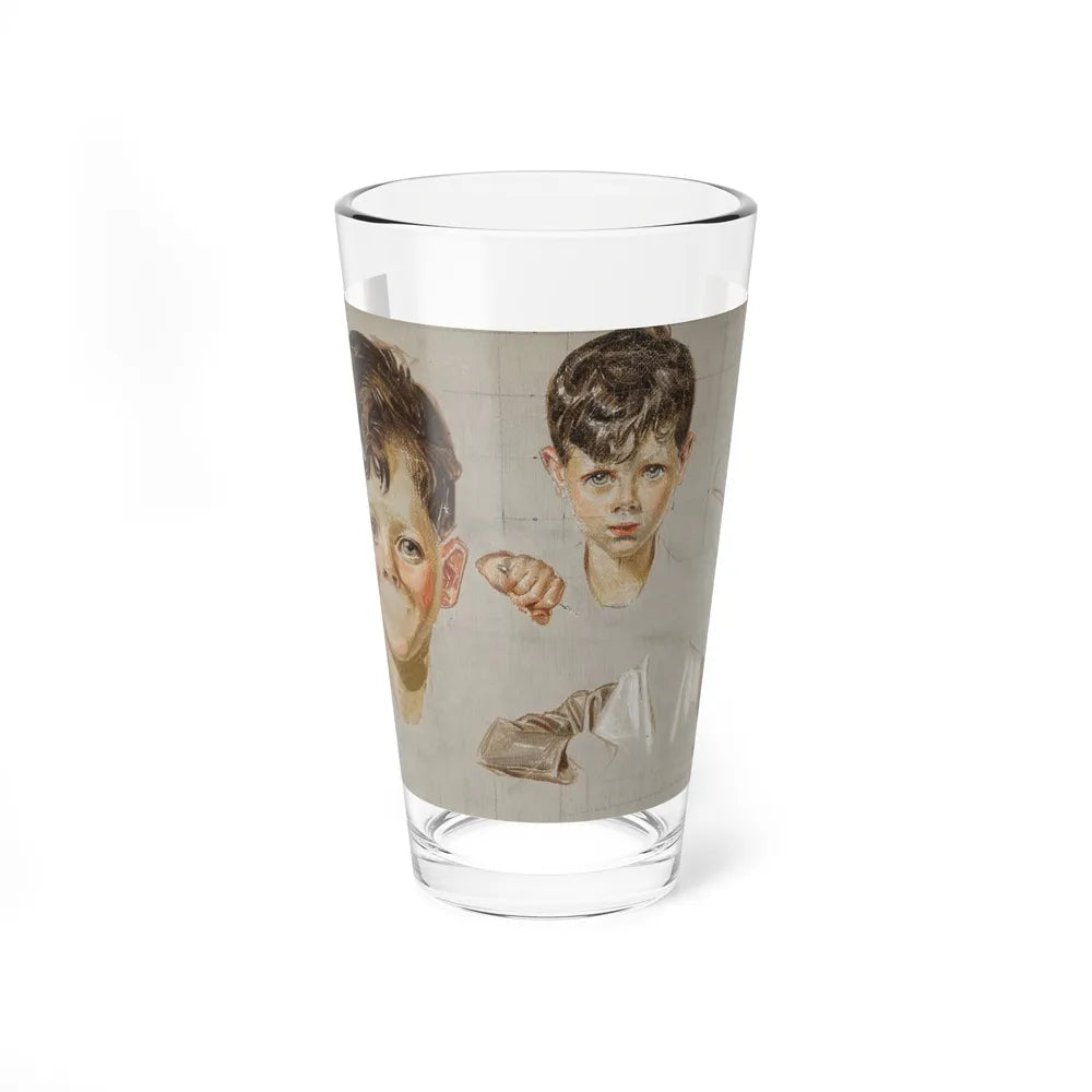 Boy study (Magazine Illustration) Pint Glass 16oz-16oz-Go Mug Yourself