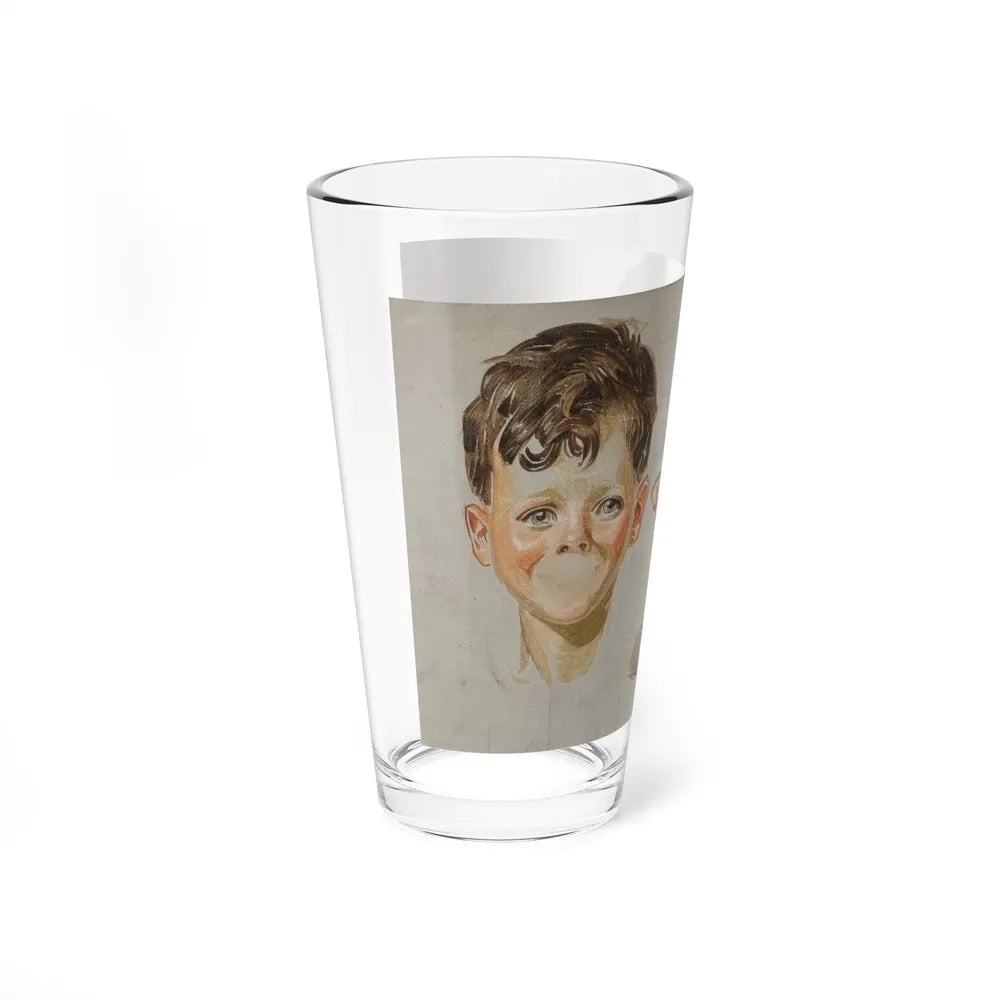 Boy study (Magazine Illustration) Pint Glass 16oz-Go Mug Yourself