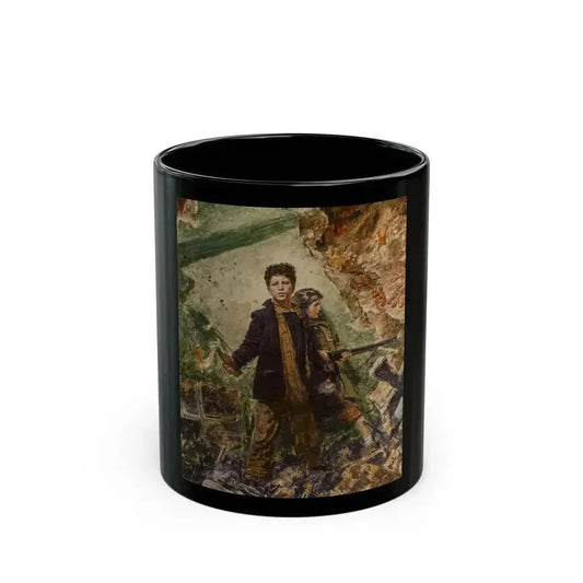 Boy with Molotov Cocktail, Russia Invades Germany - Black Coffee Mug 11oz - Go Mug Yourself