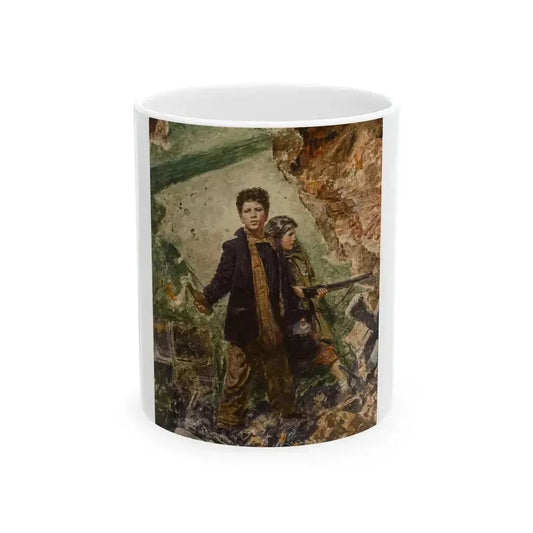 Boy with Molotov Cocktail, Russia Invades Germany - White Coffee Mug 11oz - Go Mug Yourself