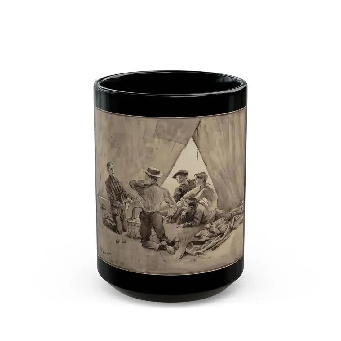 Boys and their Tents, 1894 - Black Coffee Mug 15oz - Go Mug Yourself