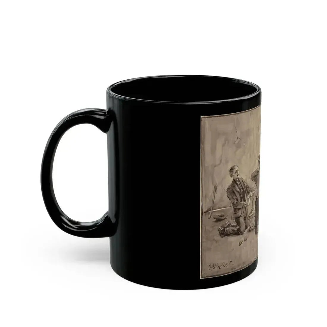 Boys and their Tents, 1894 - Black Coffee Mug - Go Mug Yourself