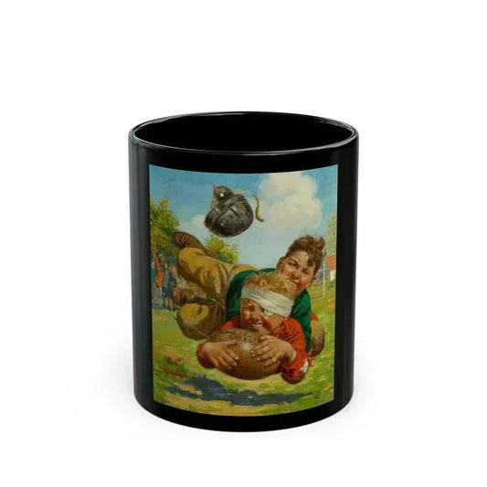 Boys Football Tackle - Black Coffee Mug 11oz - Go Mug Yourself