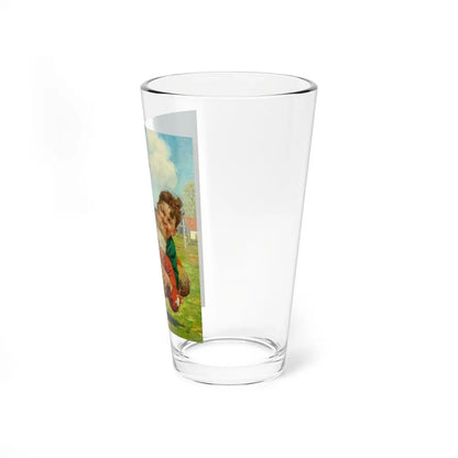 Boys Football Tackle (Magazine Illustration) Pint Glass 16oz-Go Mug Yourself