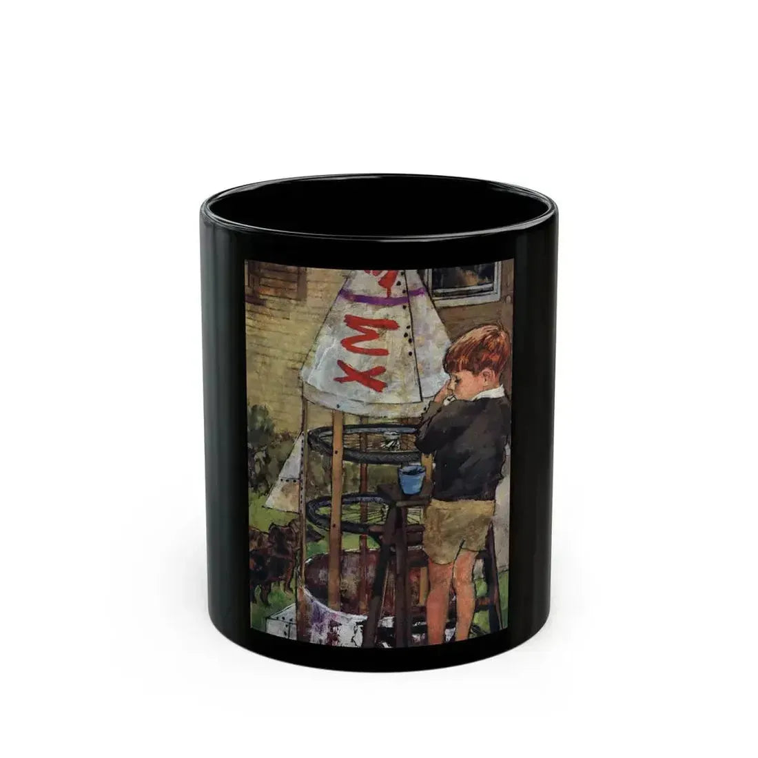 Boys Grow Up Scratched, Redbook, January 1961 - Black Coffee Mug 11oz - Go Mug Yourself