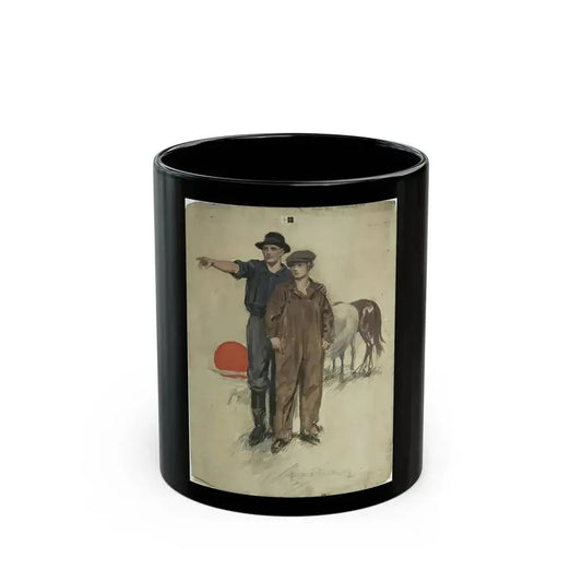 Boys, My Sister From the East, American Magazine illustration, April 1918 - Black Coffee Mug 11oz - Go Mug Yourself
