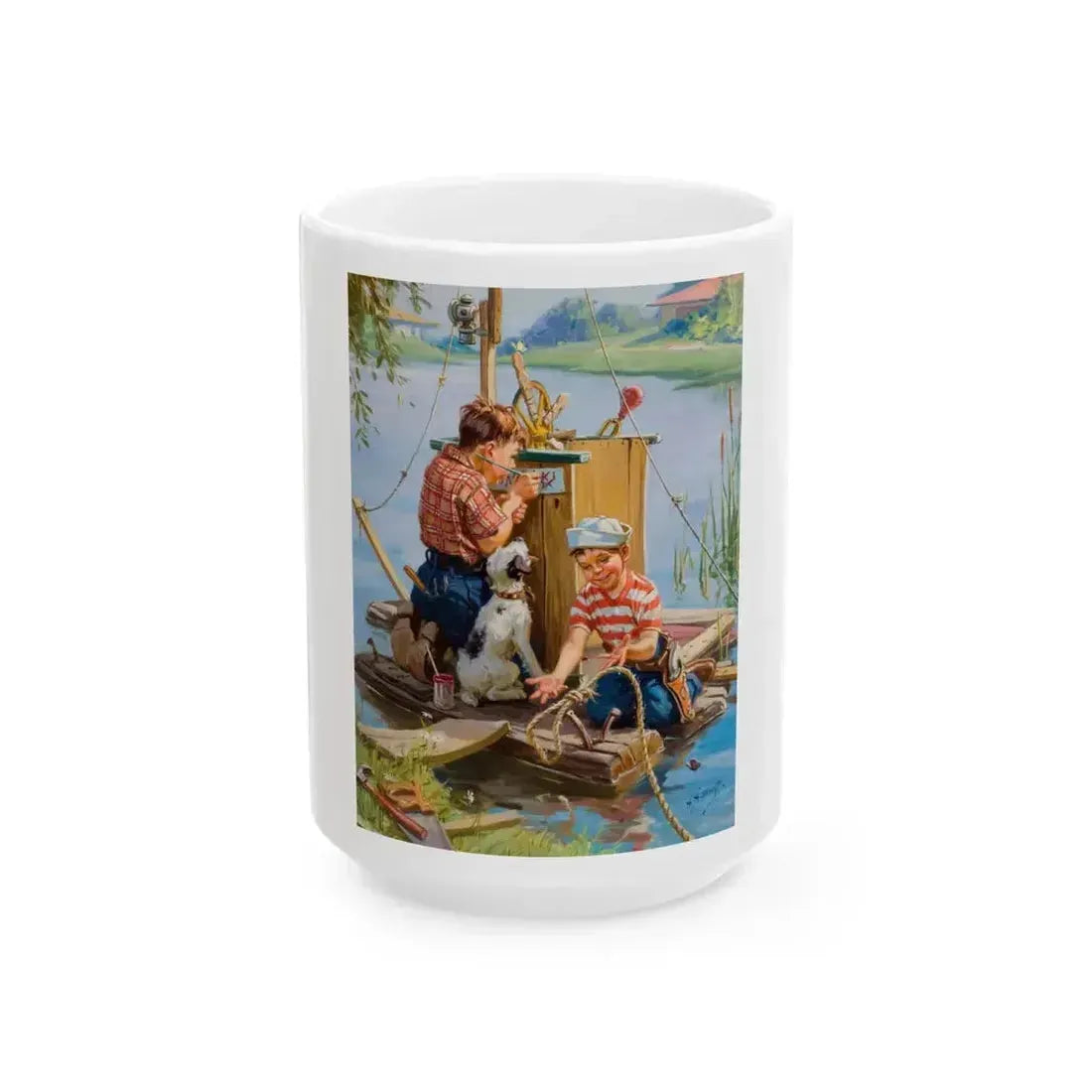 Boys on a Boat - White Coffee Mug 15oz - Go Mug Yourself