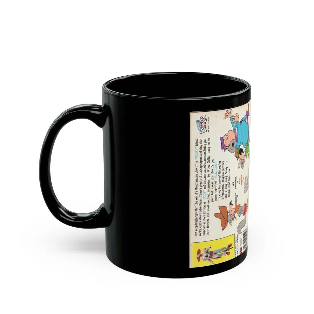 BOZO THE CLOWN ANIMATED CARTOONS JUST KEEP LAUGHING (VHS COVER) - Black Coffee Mug-Go Mug Yourself