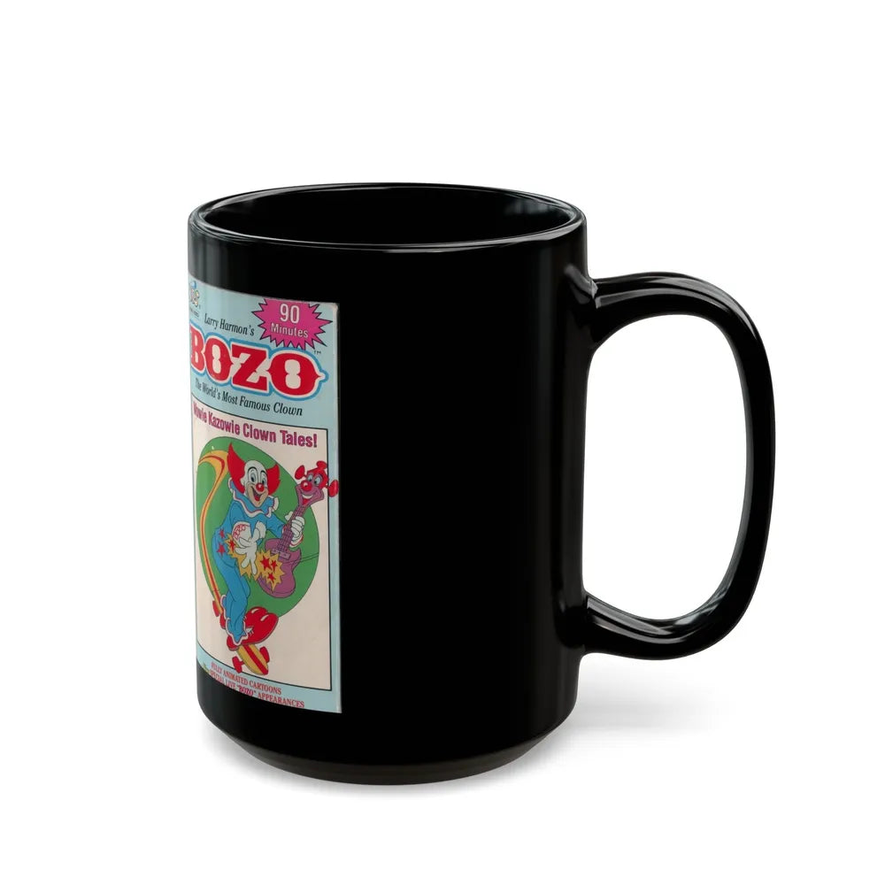 BOZO THE CLOWN ANIMATED CARTOONS WOWIE KAZOWIE CLOWN TALES (VHS COVER) - Black Coffee Mug-Go Mug Yourself