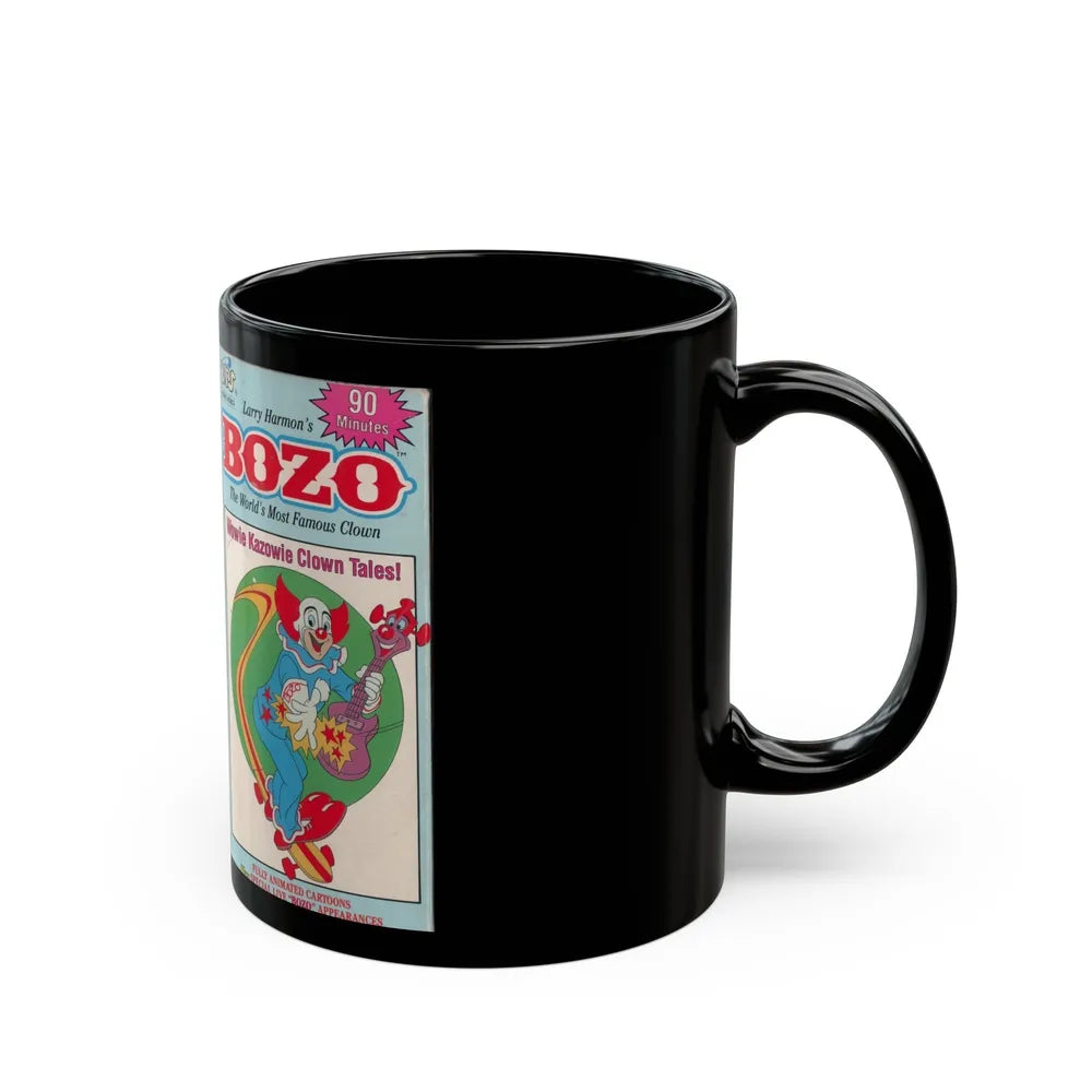 BOZO THE CLOWN ANIMATED CARTOONS WOWIE KAZOWIE CLOWN TALES (VHS COVER) - Black Coffee Mug-Go Mug Yourself