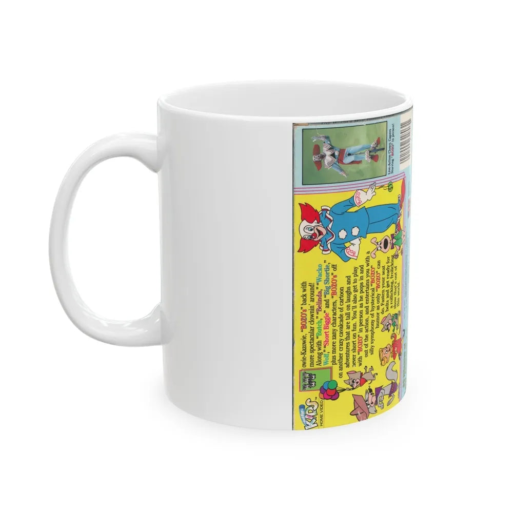 BOZO THE CLOWN ANIMATED CARTOONS WOWIE KAZOWIE CLOWN TALES (VHS COVER) - White Coffee Mug-Go Mug Yourself