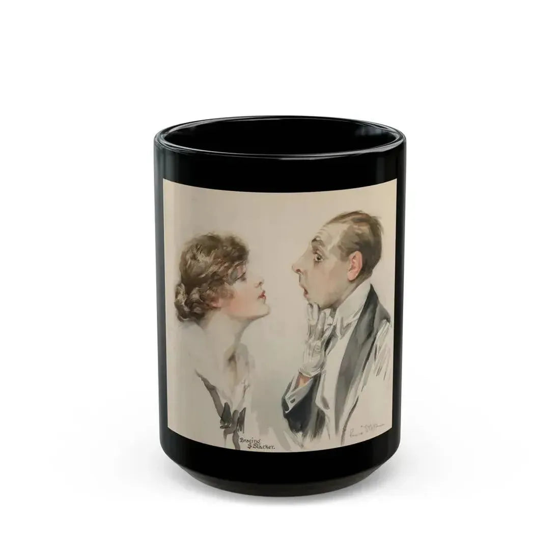 Bracing a Slacker, 1917 - Black Coffee Mug 15oz - Go Mug Yourself