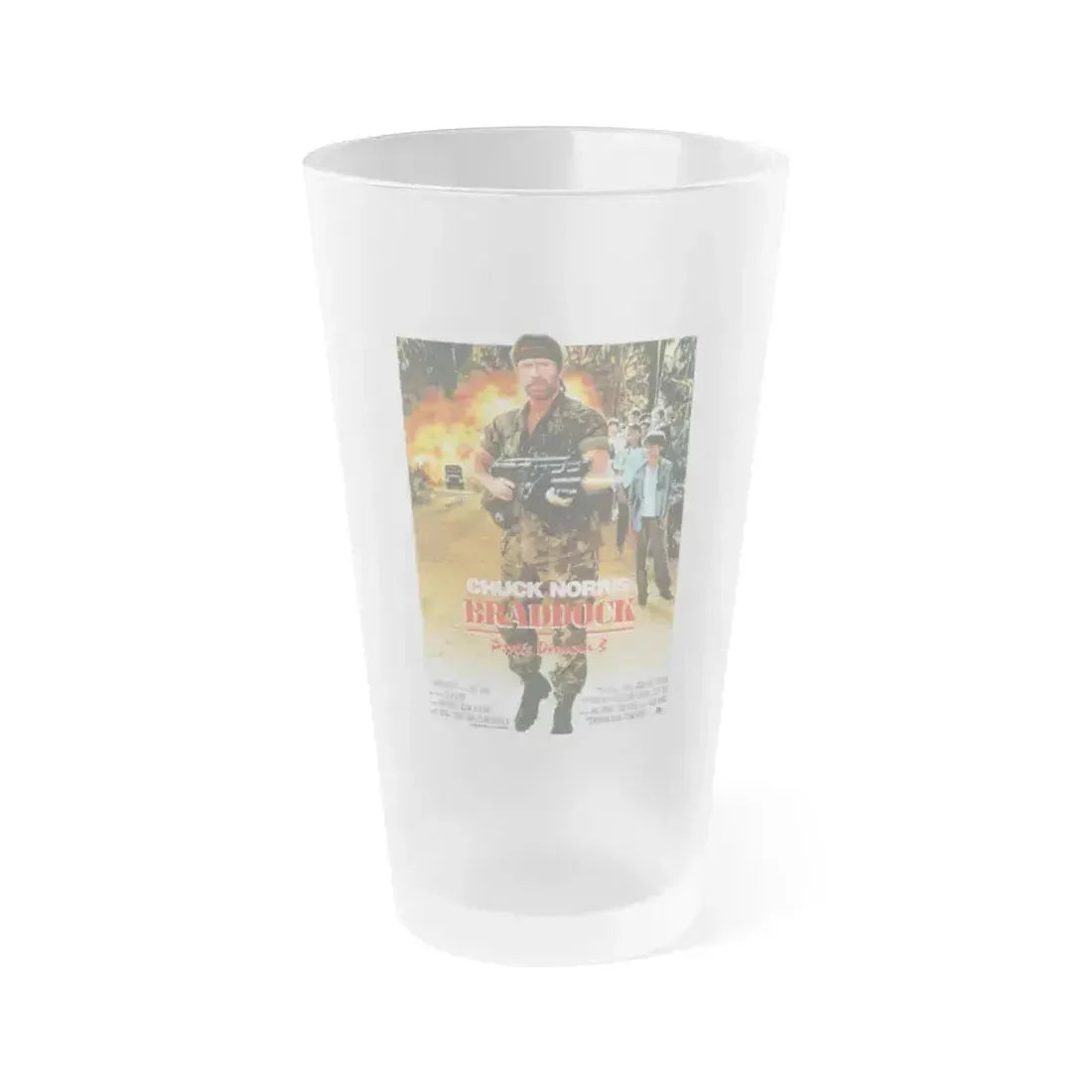 BRADDOCK MISSING IN ACTION 3 1988 Movie Poster - Frosted Pint Glass 16oz 16oz Frosted - Go Mug Yourself