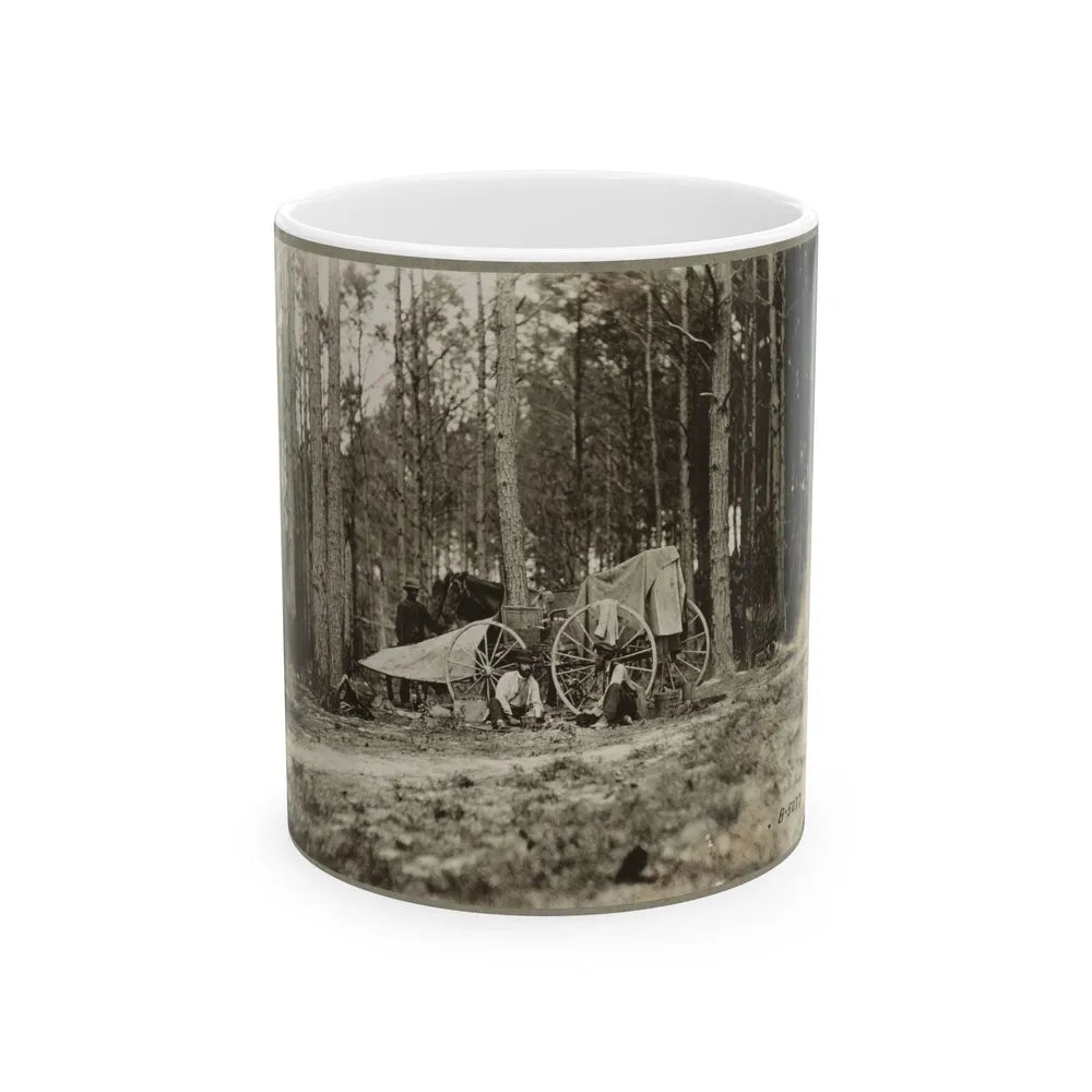 Brady's Photo Outfit In Front Of Petersburg, Va. 1864( ) (U.S. Civil War) White Coffee Mug-11oz-Go Mug Yourself