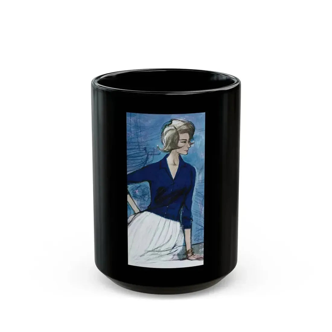 Braemar Knitwear advertisement, 1962 - Black Coffee Mug 15oz - Go Mug Yourself
