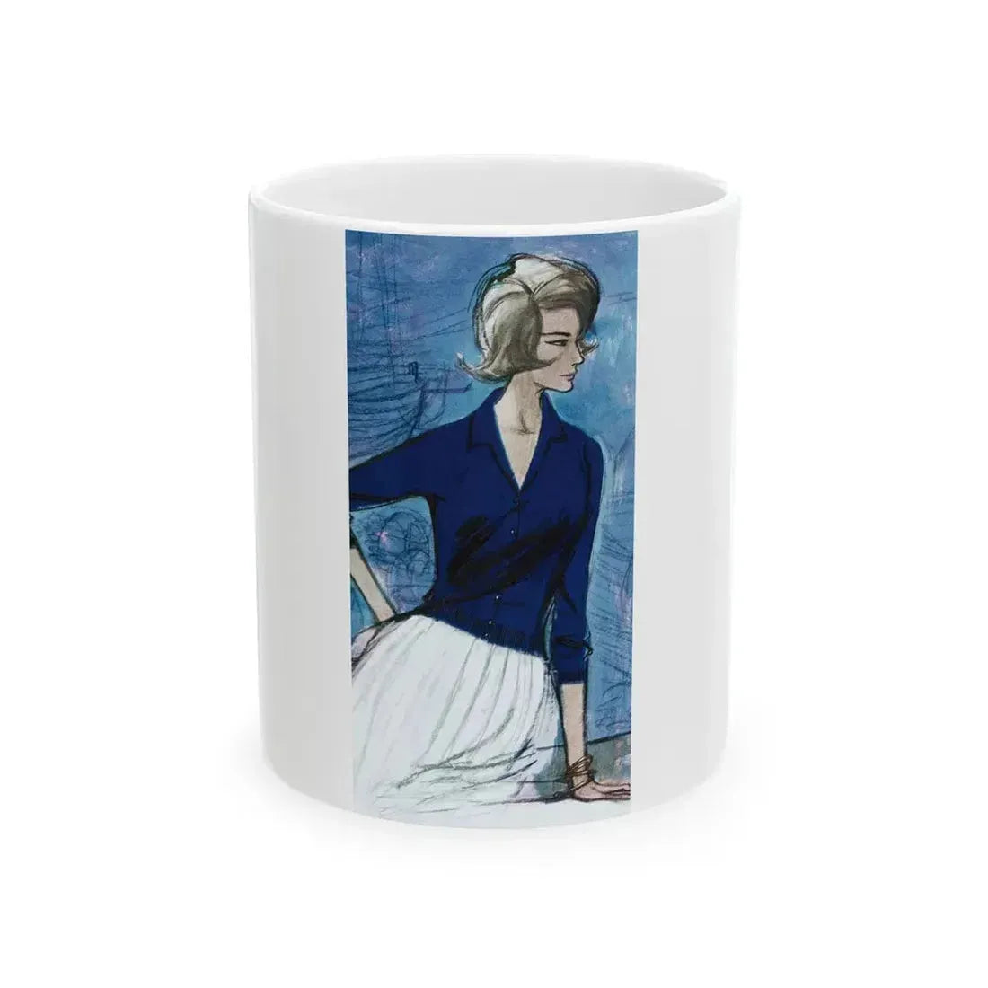 Braemar Knitwear advertisement, 1962 - White Coffee Mug 11oz - Go Mug Yourself