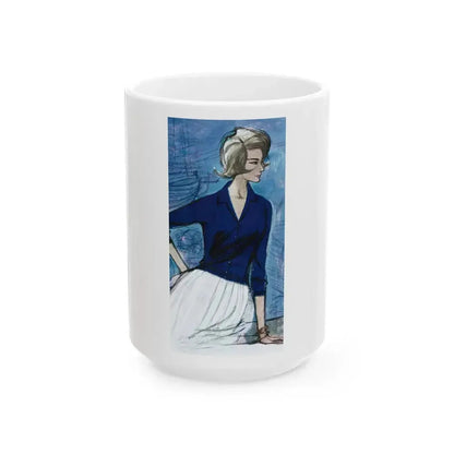 Braemar Knitwear advertisement, 1962 - White Coffee Mug 15oz - Go Mug Yourself