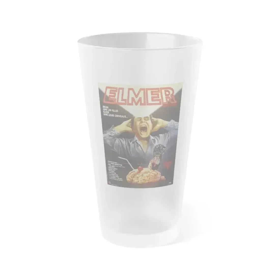 BRAIN DAMAGE (FRENCH) 1988 Movie Poster - Frosted Pint Glass 16oz 16oz Frosted - Go Mug Yourself
