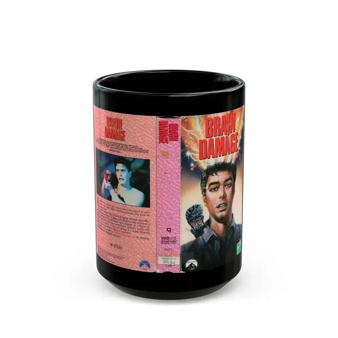 BRAIN DAMAGE (VHS COVER) - Black Coffee Mug 15oz - Go Mug Yourself