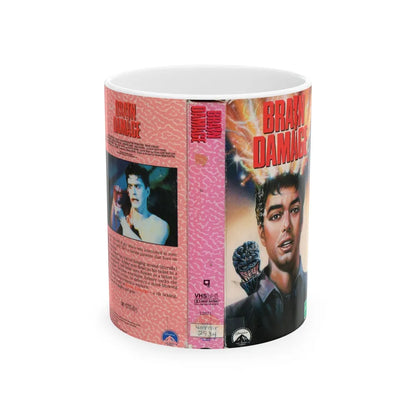 BRAIN DAMAGE (VHS COVER) - White Coffee Mug-11oz-Go Mug Yourself