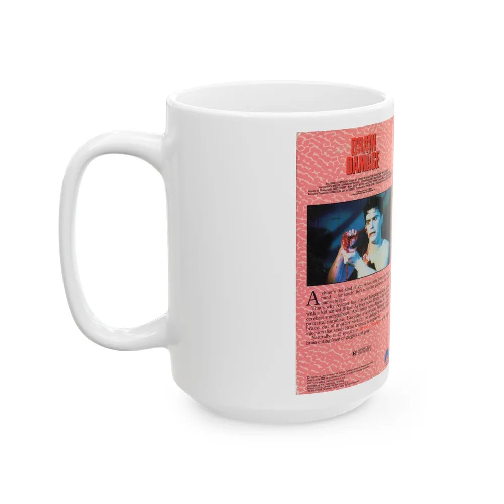 BRAIN DAMAGE (VHS COVER) - White Coffee Mug-Go Mug Yourself