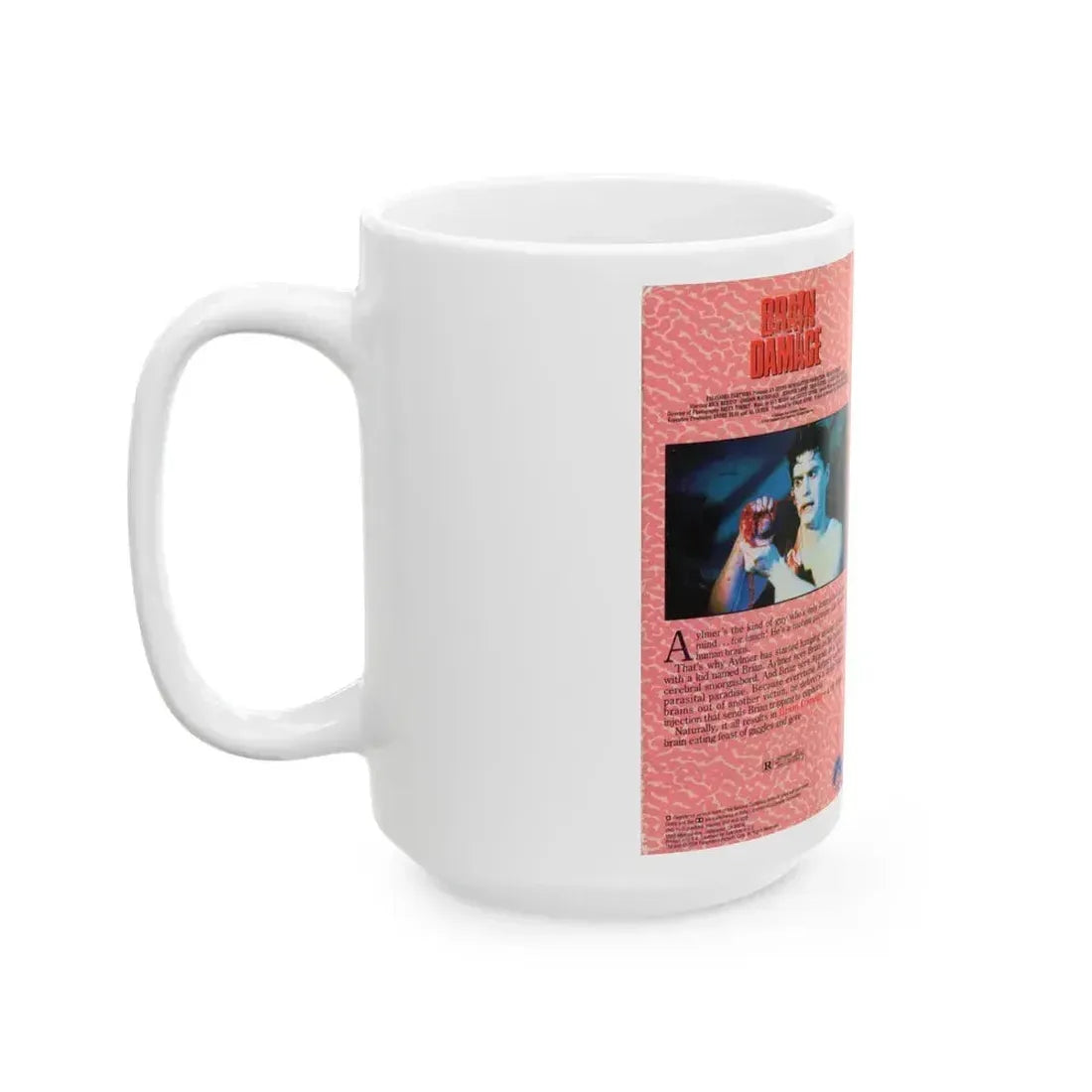 BRAIN DAMAGE (VHS COVER) - White Coffee Mug - Go Mug Yourself