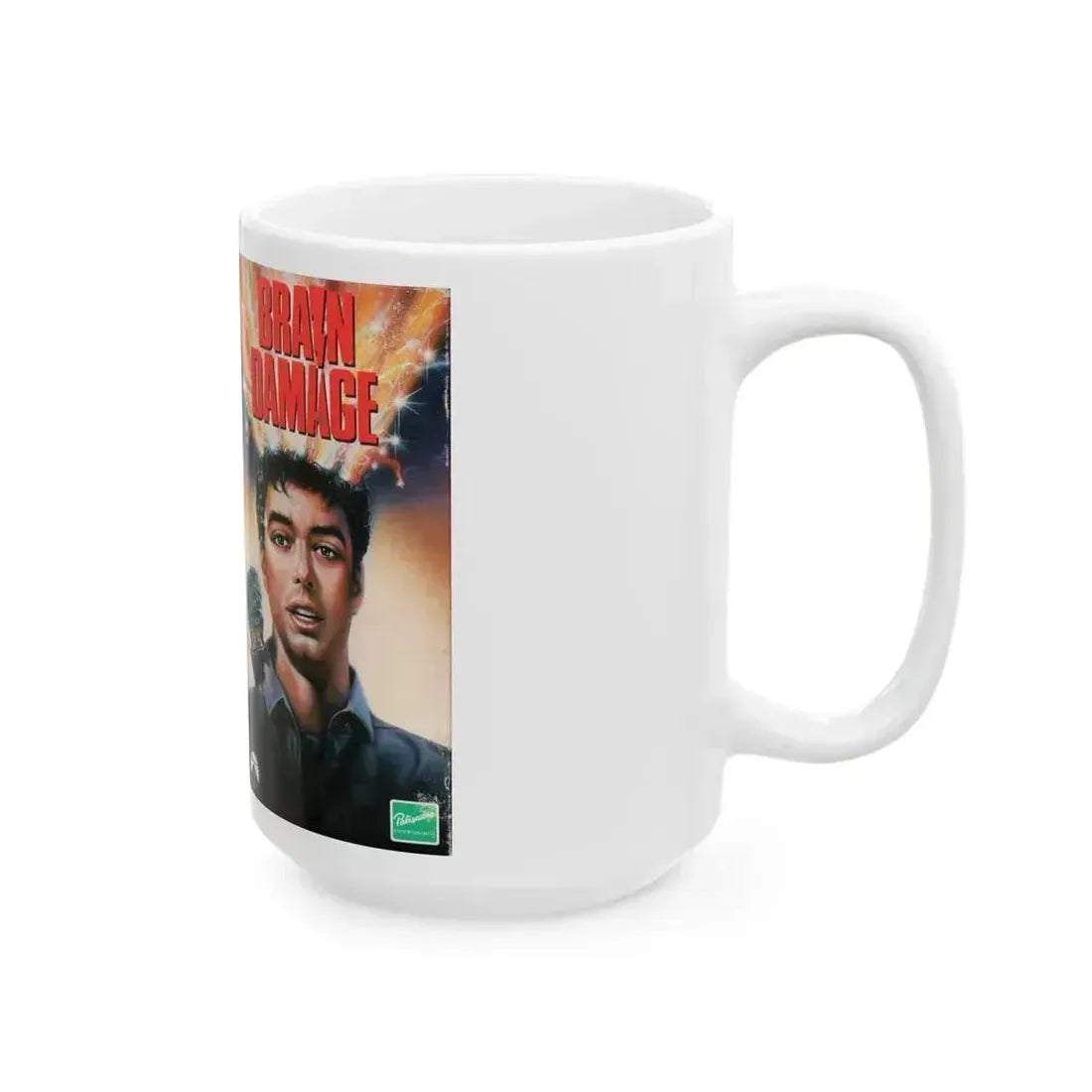 BRAIN DAMAGE (VHS COVER) - White Coffee Mug - Go Mug Yourself