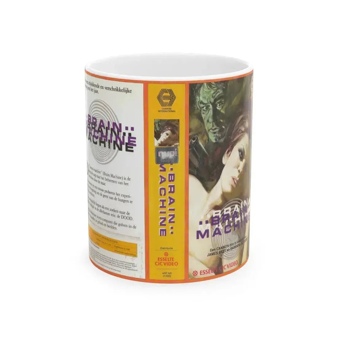 BRAIN MACHINE (VHS COVER) - White Coffee Mug 11oz - Go Mug Yourself